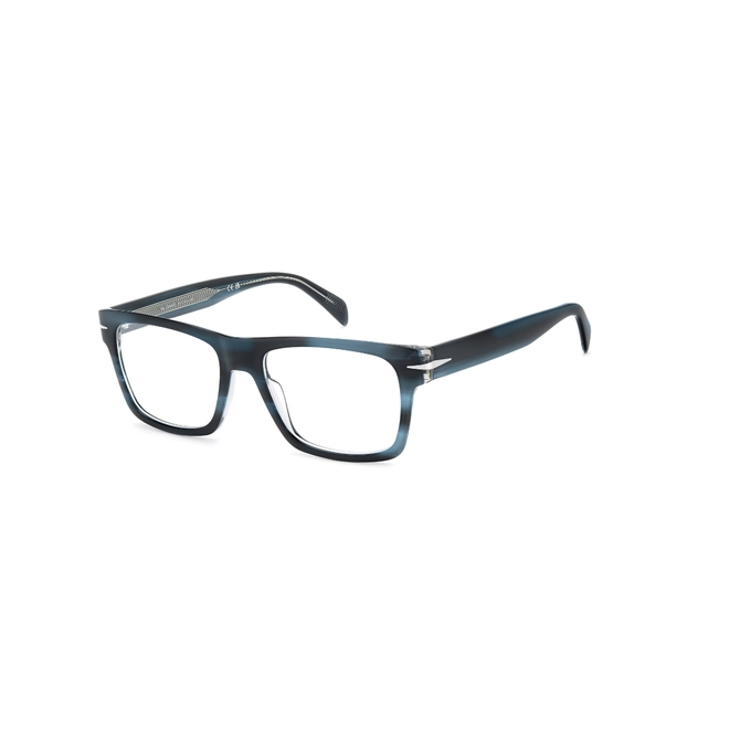 Óculos de Grau David Beckham DB 7155 BAV 5538 R Acetato Azul Listrado Transparente 1
