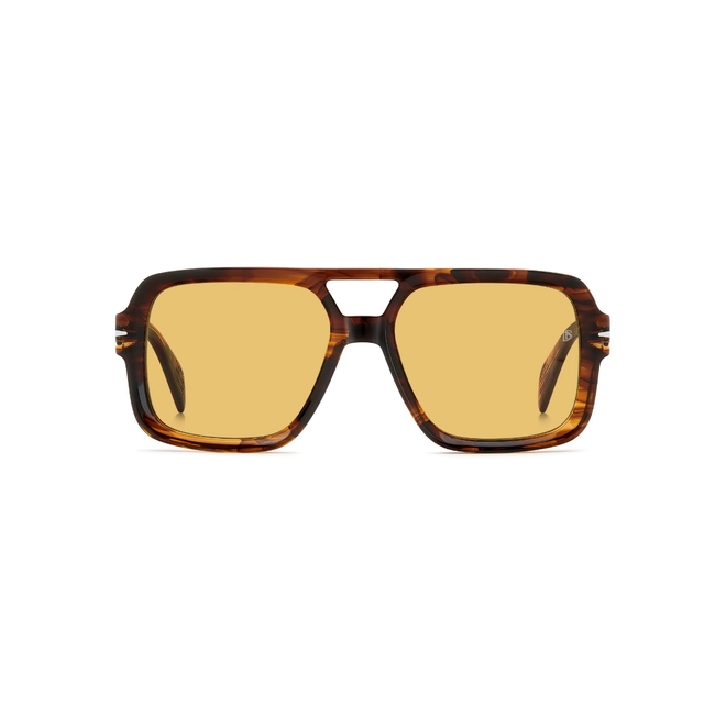 Óculos de Sol David Beckham DB 7151/S EX4 55HO S Acetato Marrom Mesclado com lentes na cor Amarelo 2