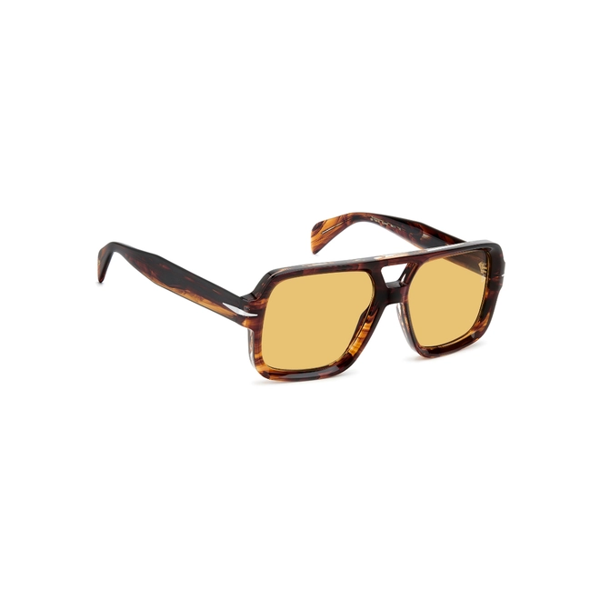Óculos de Sol David Beckham DB 7151/S EX4 55HO S Acetato Marrom Mesclado com lentes na cor Amarelo 3