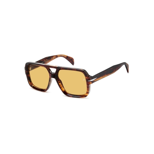Óculos de Sol David Beckham DB 7151/S EX4 55HO S Acetato Marrom Mesclado com lentes na cor Amarelo