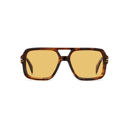 Óculos de Sol David Beckham DB 7151/S EX4 55HO S Acetato Marrom Mesclado com lentes na cor Amarelo