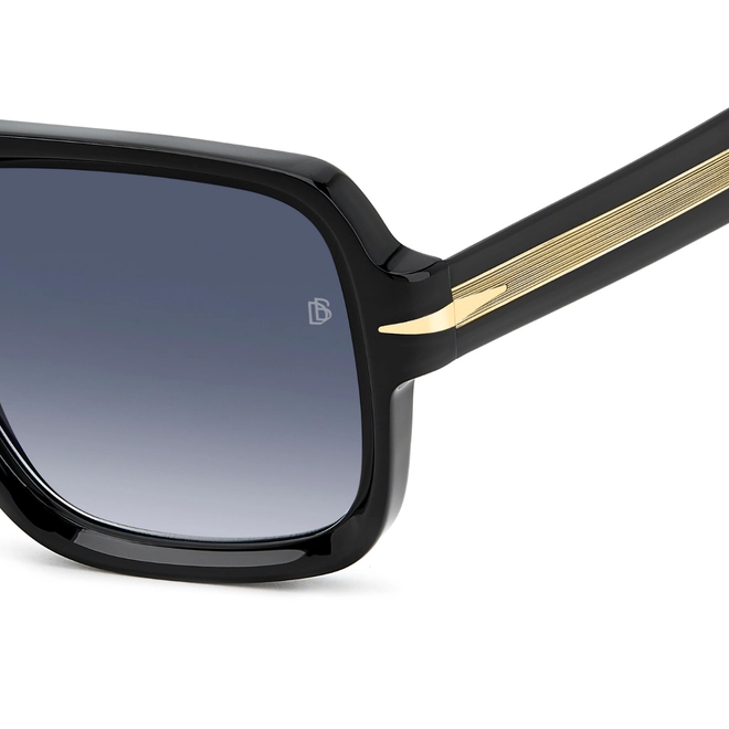 Óculos de Sol David Beckham DB 7151/S 807 5508 S Acetato Preto com lentes na cor Azul Degradê 4
