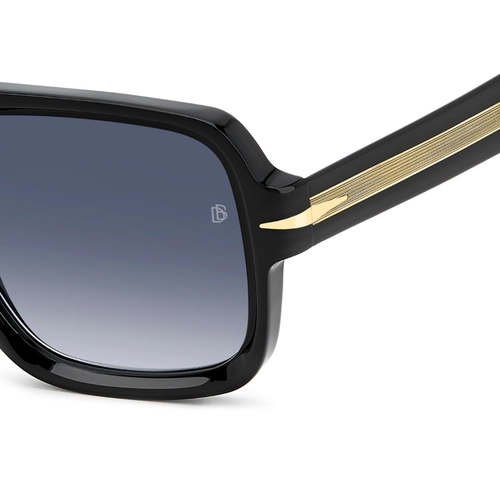 Óculos de Sol David Beckham DB 7151/S 807 5508 S Acetato Preto com lentes na cor Azul Degradê