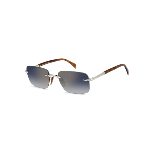 Óculos de Sol David Beckham DB 1195/S 8JD 571V S Metal Prata com lente na cor Azul e Dourado Espelhado