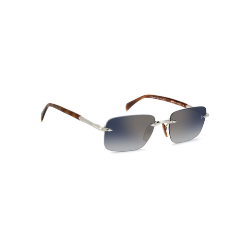 Óculos de Sol David Beckham DB 1195/S 8JD 571V S Metal Prata com lente na cor Azul e Dourado Espelhado