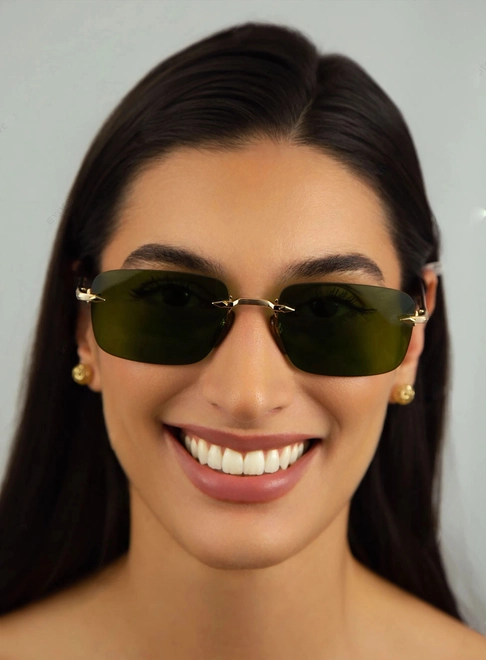 Óculos de Sol David Beckham DB 1195/S T5U 57QT Metal Dourado com lentes na cor Verde 4