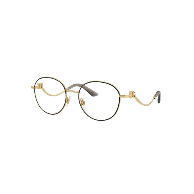Óculos de Grau Dolce & Gabbana 0DG1365 1334 53 Metal Preto e Dourado 1