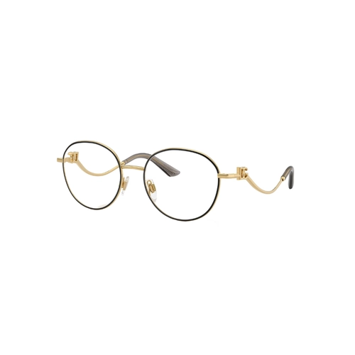 Óculos de Grau Dolce & Gabbana 0DG1365 1334 53 Metal Preto e Dourado