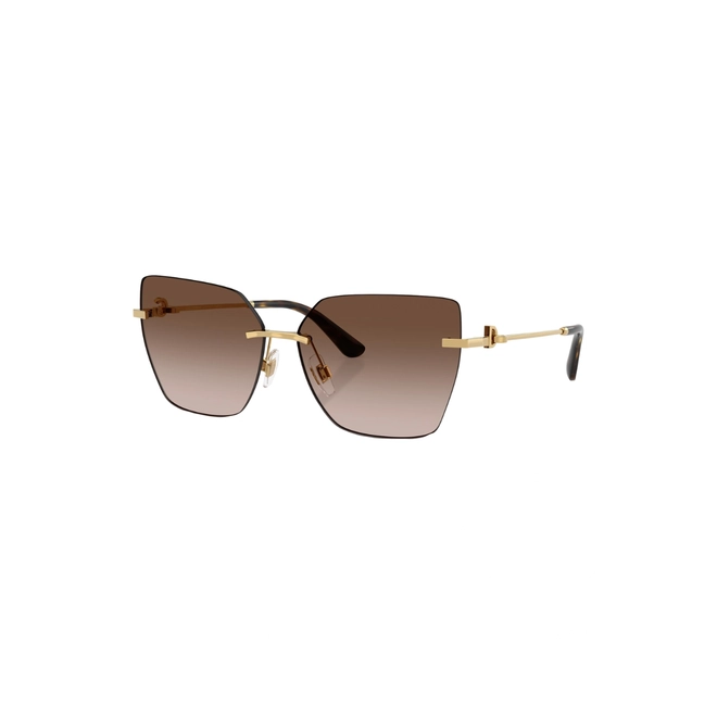 Óculos de Sol Dolce & Gabbana 0DG2321 02/13 62 Metal Dourado com lentes na cor Marrom Degradê 1