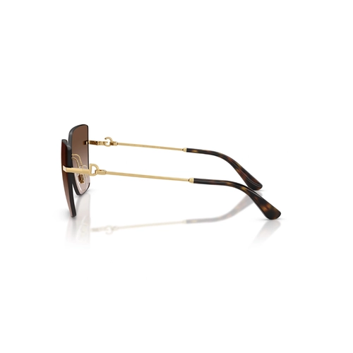 Óculos de Sol Dolce & Gabbana 0DG2321 02/13 62 Metal Dourado com lentes na cor Marrom Degradê