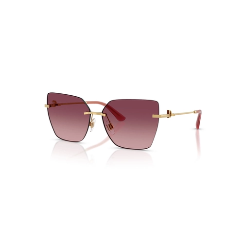Óculos de Sol Dolce & Gabbana 0DG2321 02/8D 62 Metal Dourado com lentes na cor Rosa Degradê
