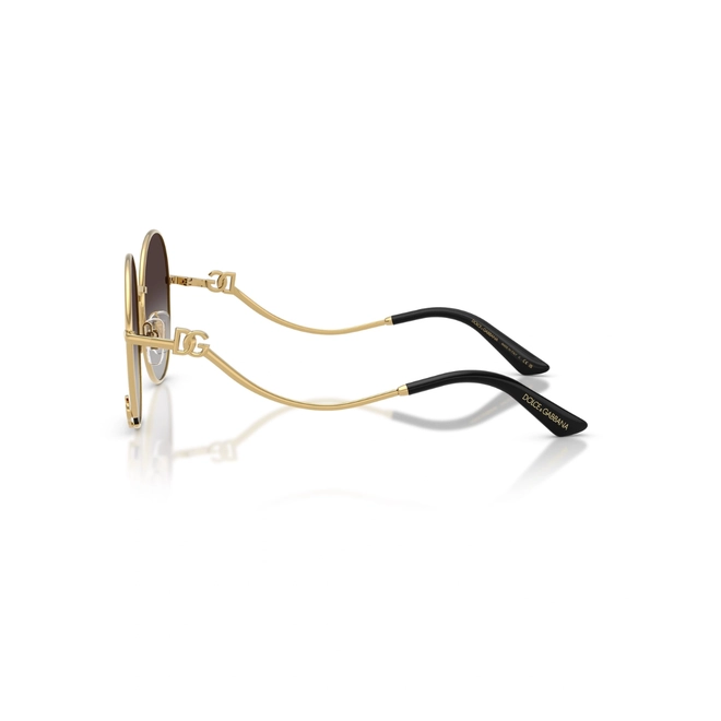 Óculos de Sol Dolce & Gabbana 0DG2324 02/8G 56 Metal Dourado com lentes na cor Cinza Degradê 3