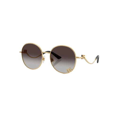 Óculos de Sol Dolce & Gabbana 0DG2324 02/8G 56 Metal Dourado com lentes na cor Cinza Degradê