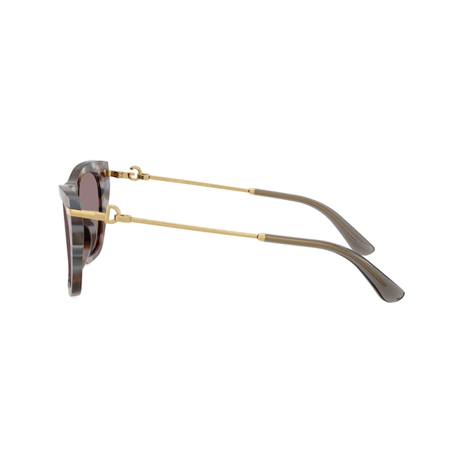 Óculos de Sol Dolce & Gabbana 0DG4511 34457N55 Acetato Cinza Mesclado com lentes na cor Roxo 3