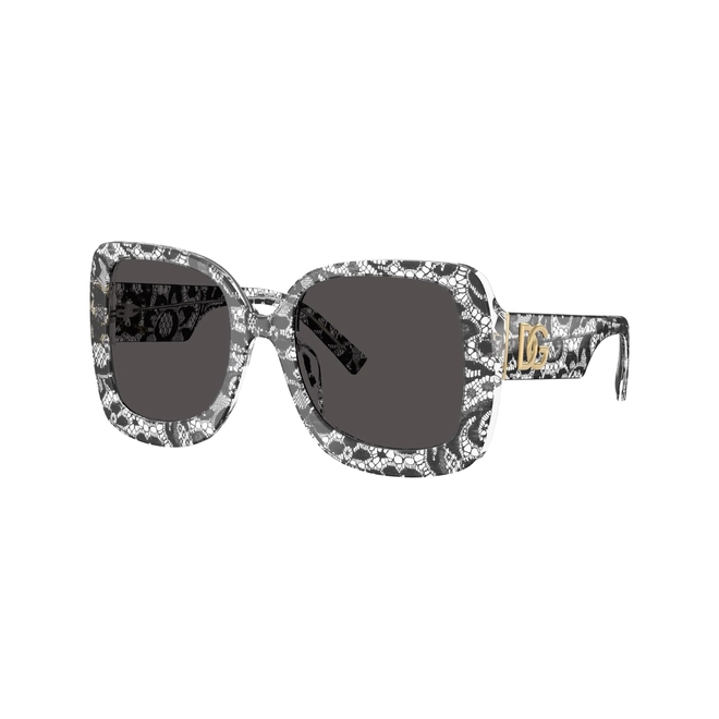 Óculos de Sol Dolce & Gabbana 0DG4513 32878755 Acetato Preto e Branco com lentes na cor Cinza 1