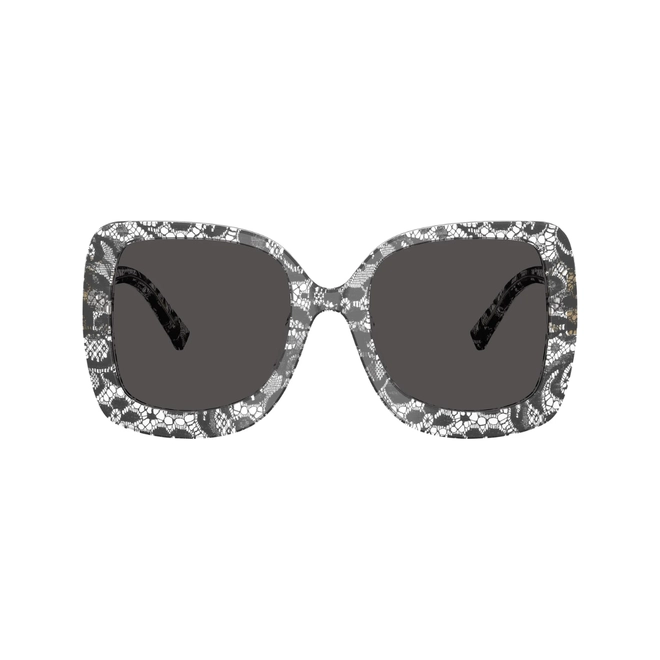 Óculos de Sol Dolce & Gabbana 0DG4513 32878755 Acetato Preto e Branco com lentes na cor Cinza 2