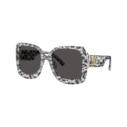 Óculos de Sol Dolce & Gabbana 0DG4513 32878755 Acetato Preto e Branco com lentes na cor Cinza