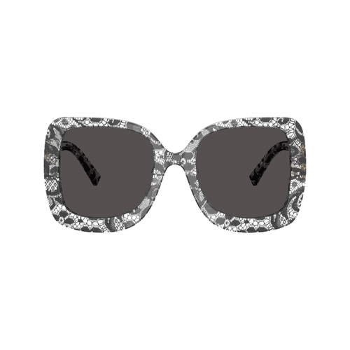 Óculos de Sol Dolce & Gabbana 0DG4513 32878755 Acetato Preto e Branco com lentes na cor Cinza