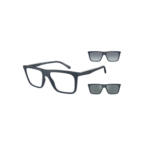 Óculos de Grau Emporio Armani 0EA4258 50881W56 Acetato Azul com Clip-Ons nas cores Cinza e Cinza Claro