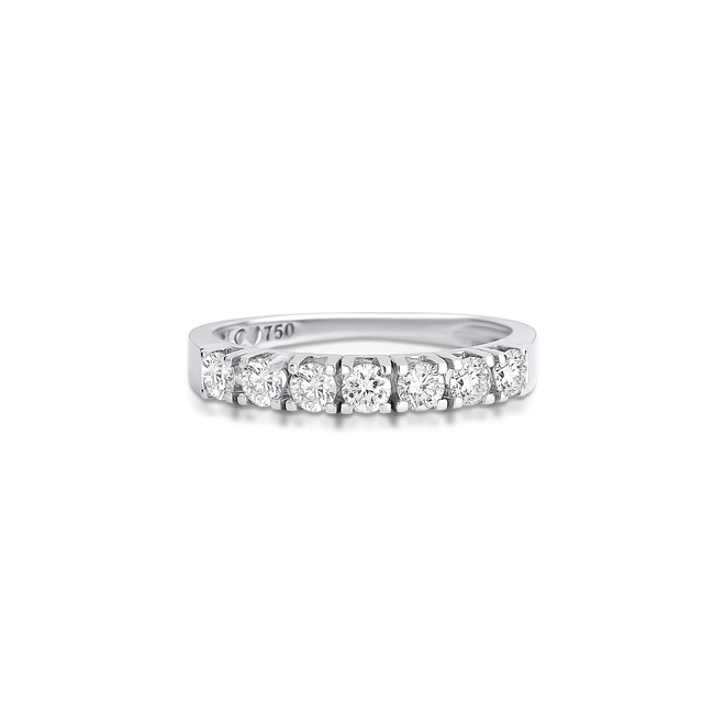 Meia aliança True 1 ouro branco 18k com 56pts de Diamantes 3