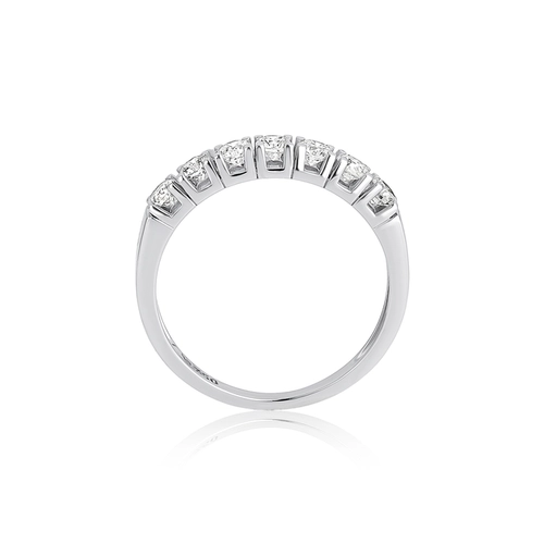 Meia aliança True 1 ouro branco 18k com 56pts de Diamantes