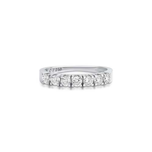 Meia aliança True 1 ouro branco 18k com 56pts de Diamantes
