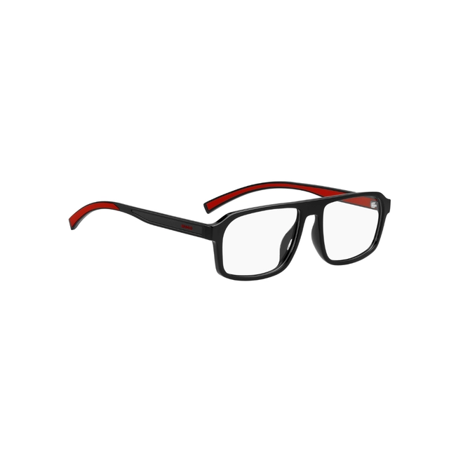 Óculos de Grau Hugo Boss HG 1370/G 807 5516 R Acetato Preto com Vermelho 3