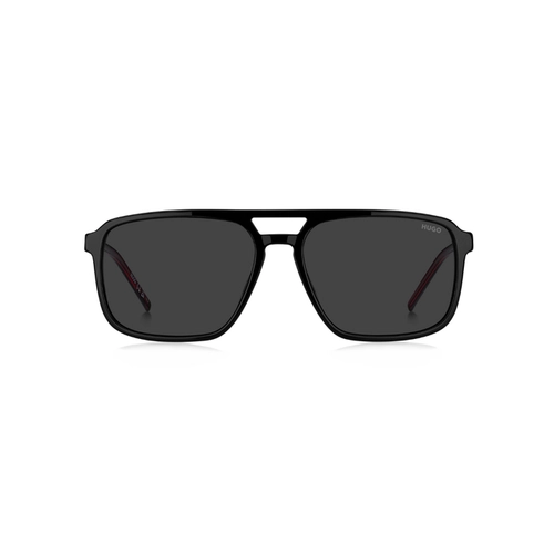 Óculos de Sol Hugo Boss HG 1383/S 807 58IR Acetato Preto com lentes na cor Cinza