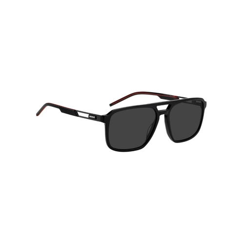Óculos de Sol Hugo Boss HG 1383/S 807 58IR Acetato Preto com lentes na cor Cinza