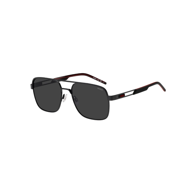 Óculos de Sol Hugo Boss HG 1384/S 003 57IR S Metal Preto Fosco com lente na cor Cinza 1