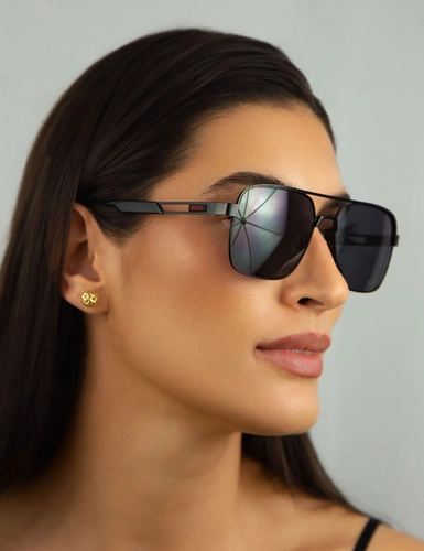 Óculos de Sol Hugo Boss HG 1384/S 003 57IR S Metal Preto Fosco com lente na cor Cinza