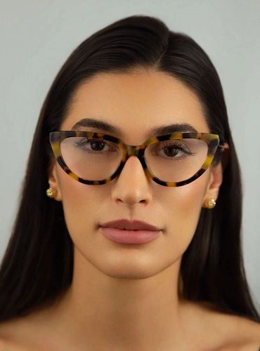 Óculos de Grau Love Moschino MOL667 086 5417 R Acetato Marrom Mesclado