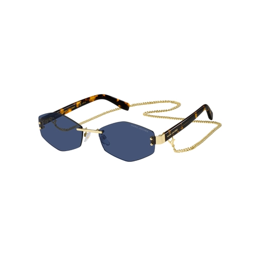 Óculos de Sol Marc Jacobs MARC 496/S AIR LKS 57KU S Metal Dourado com lentes na cor Azul