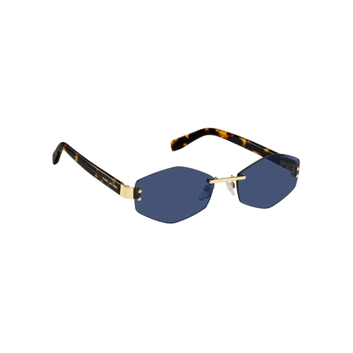 Óculos de Sol Marc Jacobs MARC 496/S AIR LKS 57KU S Metal Dourado com lentes na cor Azul
