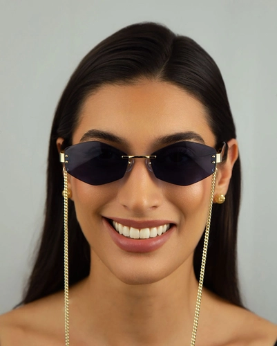 Óculos de Sol Marc Jacobs MARC 496/S AIR LKS 57KU S Metal Dourado com lentes na cor Azul