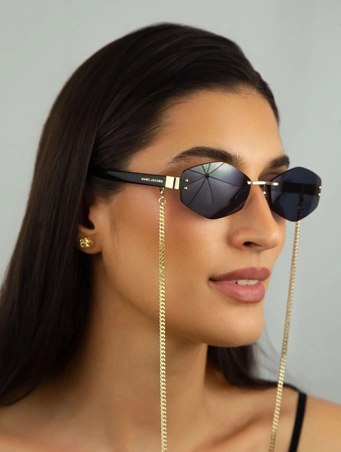 Óculos de Sol Marc Jacobs MARC 496/S AIR RHL 57IR S Metal Dourado com lentes na cor Cinza 5