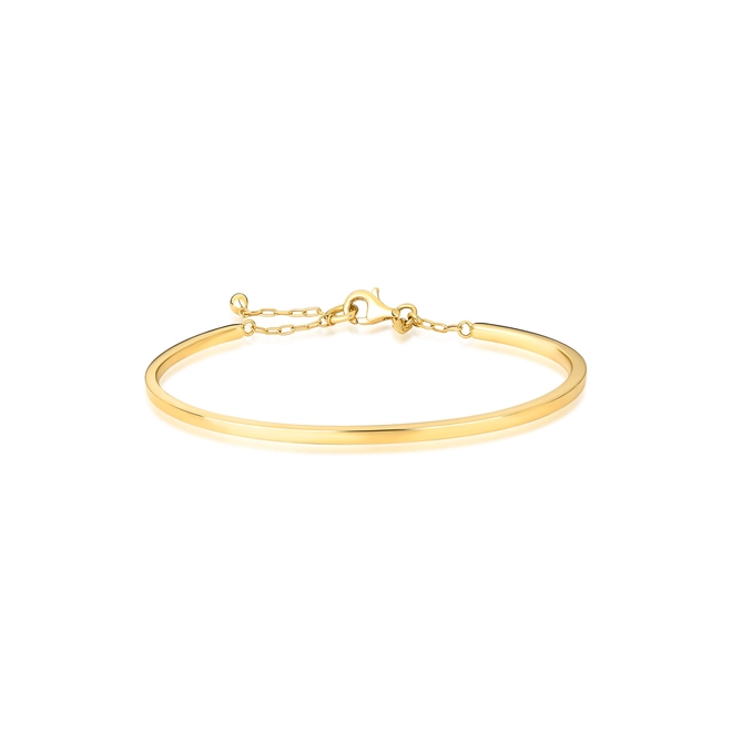 Pulseira bracelete tubo quadrado ouro 18k polida com extensor de corrente 1