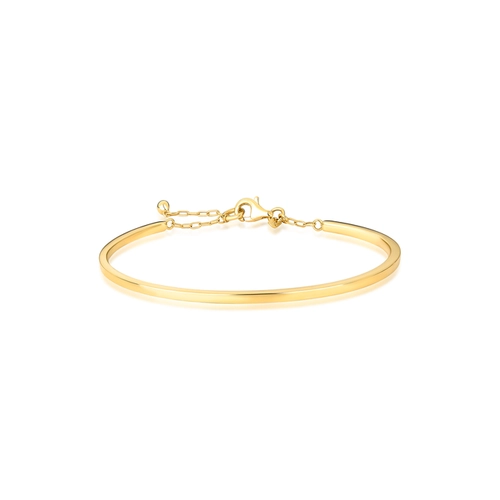 Pulseira bracelete tubo quadrado ouro 18k polida com extensor de corrente