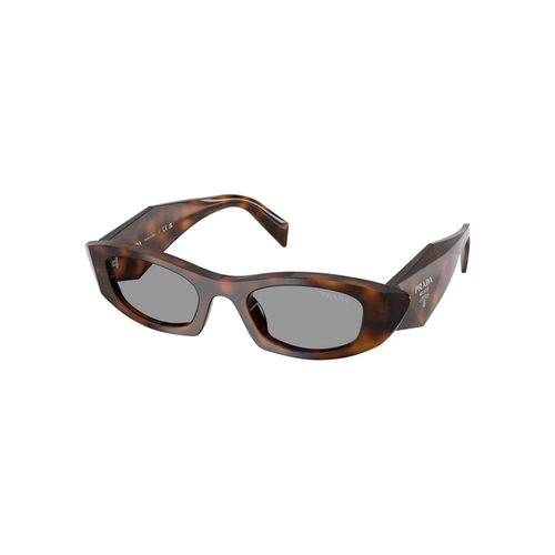 Óculos de Sol Prada 0PR B16S 20D50Q50 Acetato Marrom Mesclado com lentes na cor Cinza