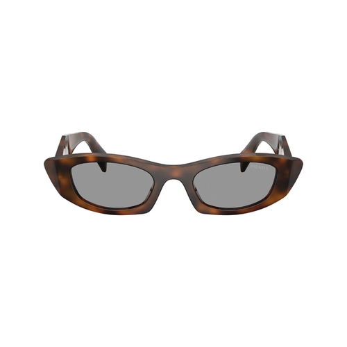 Óculos de Sol Prada 0PR B16S 20D50Q50 Acetato Marrom Mesclado com lentes na cor Cinza