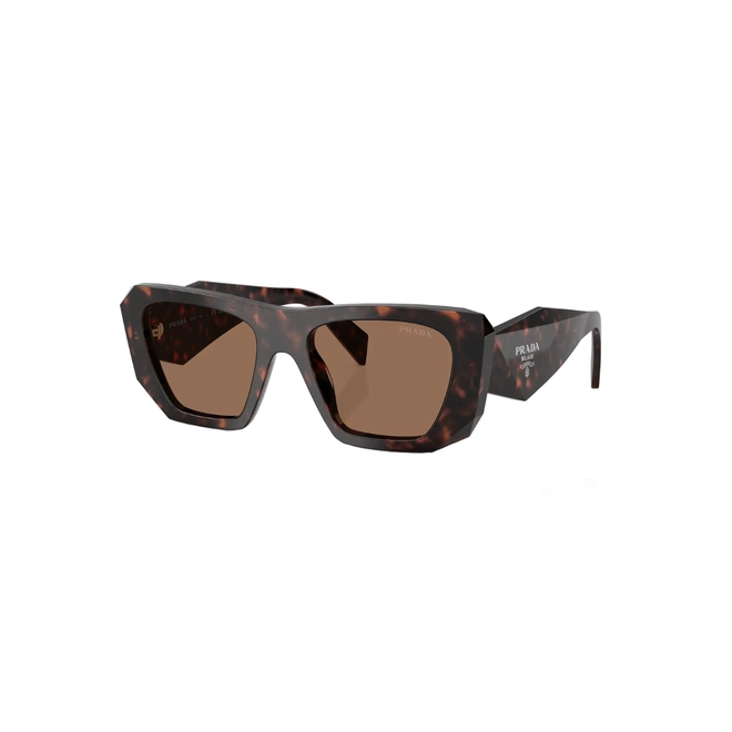 Óculos de Sol Prada 0PR B18S 17N06B53 Acetato Marrom Mesclado com lentes na cor Marrom Escuro 1