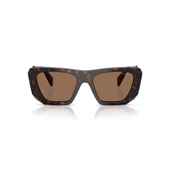 Óculos de Sol Prada 0PR B18S 17N06B53 Acetato Marrom Mesclado com lentes na cor Marrom Escuro 2