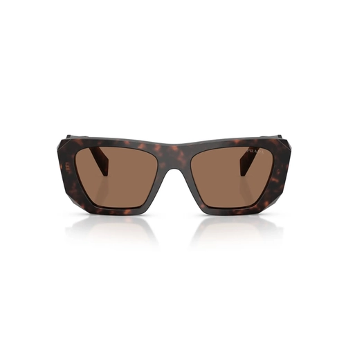 Óculos de Sol Prada 0PR B18S 17N06B53 Acetato Marrom Mesclado com lentes na cor Marrom Escuro