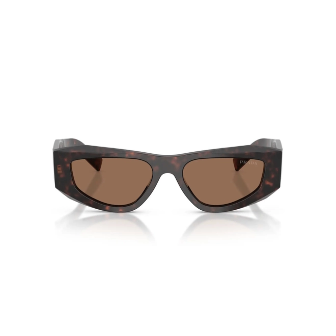 Óculos de Sol Prada 0PR B19S 17N06B52 Acetato Marrom Mesclado com lentes na cor Marrom Escuro 2