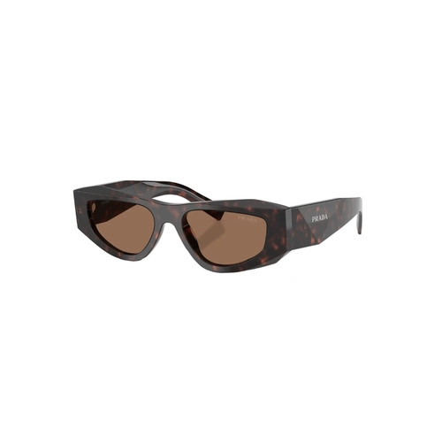 Óculos de Sol Prada 0PR B19S 17N06B52 Acetato Marrom Mesclado com lentes na cor Marrom Escuro