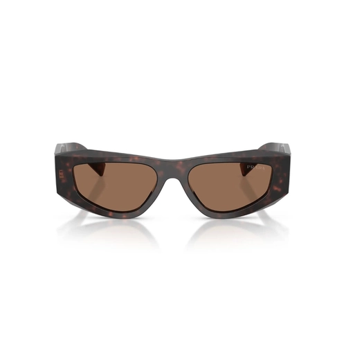 Óculos de Sol Prada 0PR B19S 17N06B52 Acetato Marrom Mesclado com lentes na cor Marrom Escuro