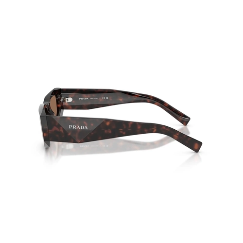 Óculos de Sol Prada 0PR B19S 17N06B52 Acetato Marrom Mesclado com lentes na cor Marrom Escuro