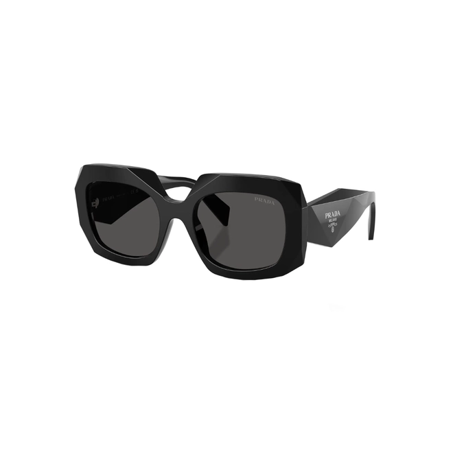 Óculos de Sol Prada 0PR B23S 16K08Z54 Acetato Preto com lentes na cor Cinza Escuro 1