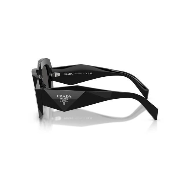 Óculos de Sol Prada 0PR B23S 16K08Z54 Acetato Preto com lentes na cor Cinza Escuro 3