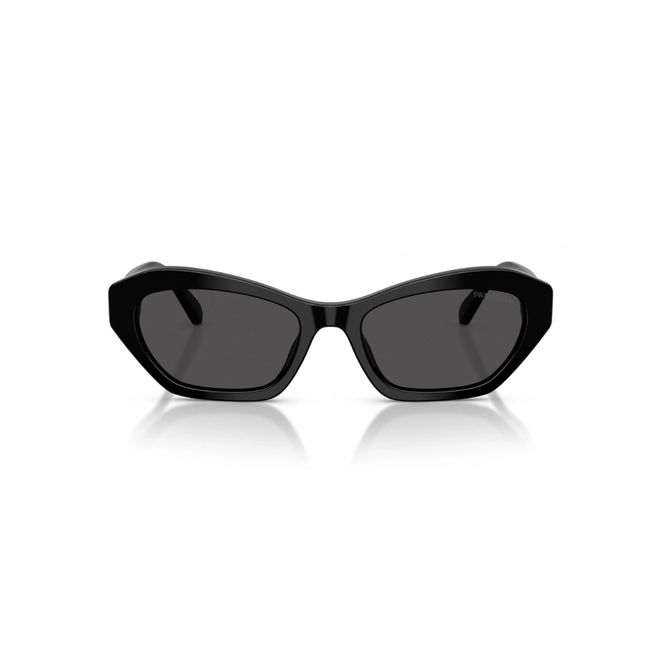 Óculos de Sol Swarovski 0SK6048 10388754 Acetato Preto com lentes na cor Cinza Escuro 2